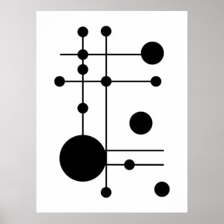 Geometrische cirkels en lijnen Abstracte kunst | M Poster