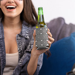 Geometrische cirkels en vierkanten blikjeskoeler