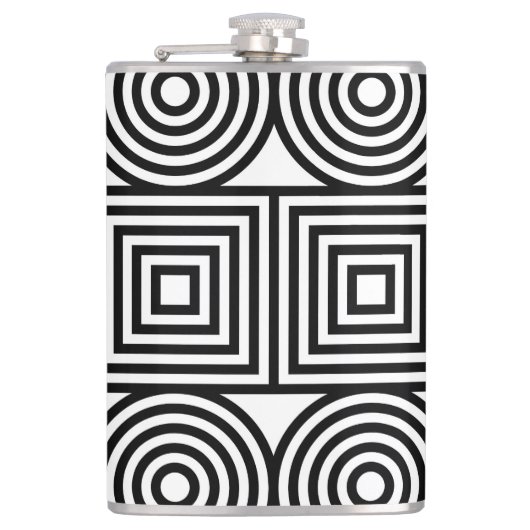 Geometrische cirkels en vierkanten heupfles (Voorkant)