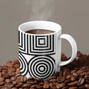 Geometrische cirkels en vierkanten koffiemok
