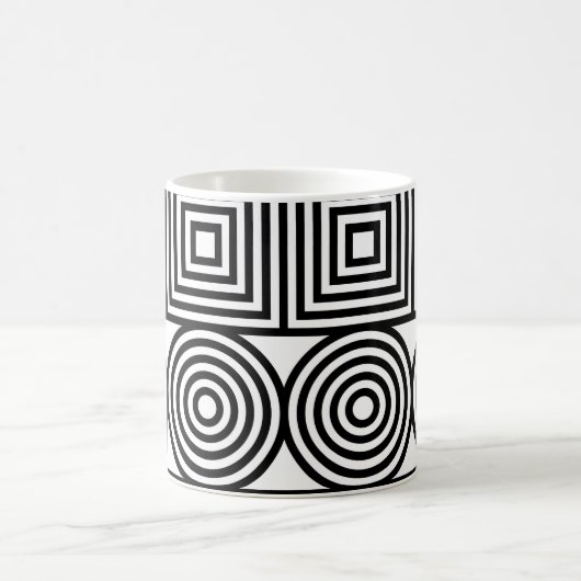 Geometrische cirkels en vierkanten koffiemok (Center)