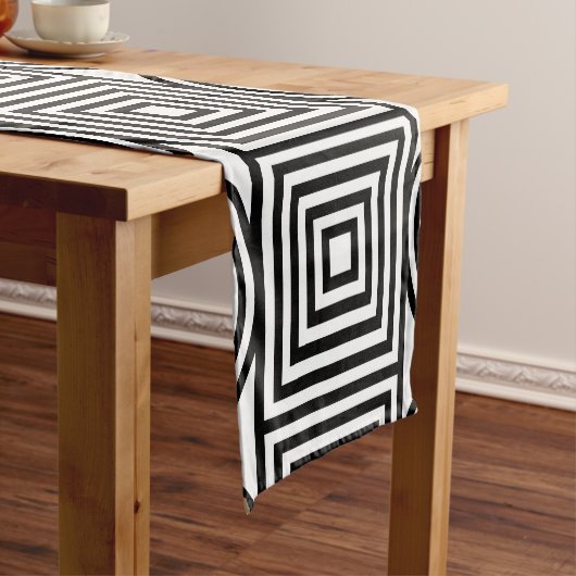 Geometrische cirkels en vierkanten korte tafelloper (Voorbeeld)