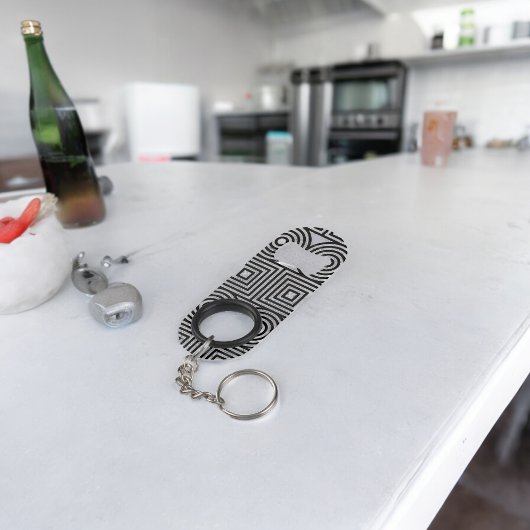 Geometrische cirkels en vierkanten mini flessenopener