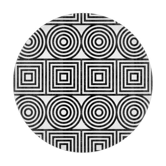 Geometrische cirkels en vierkanten snijplank (Voorkant)