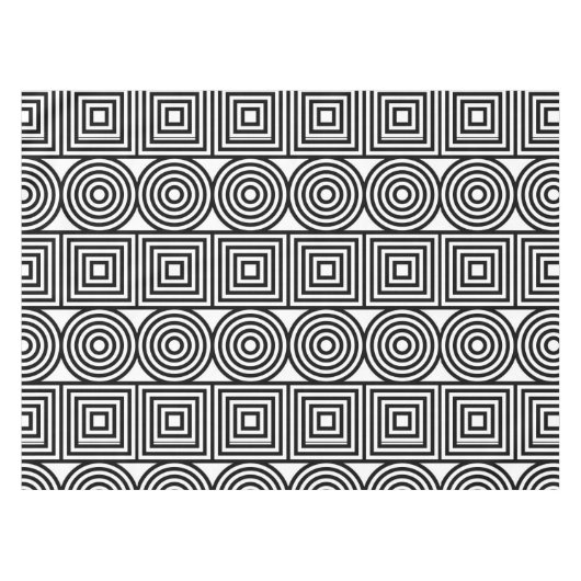 Geometrische cirkels en vierkanten tafelkleed (Voorkant (Horizontaal))