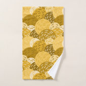 Geometrische cirkels in goud en mosterdgeel bad handdoek (Handdoek)