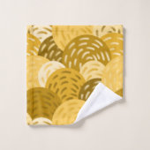 Geometrische cirkels in goud en mosterdgeel bad handdoek (Wasdoekje)