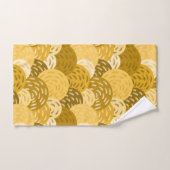 Geometrische cirkels in goud en mosterdgeel bad handdoek (Handdoek)