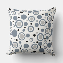 Geometrische cirkels in leigrijs kussen