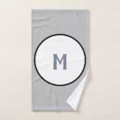 Geometrische cirkels leisteengrijs monogram bad handdoek (Handdoek)