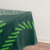 Geometrische cirkels lijnen groen ivoor tafelkleed (Voorbeeld)