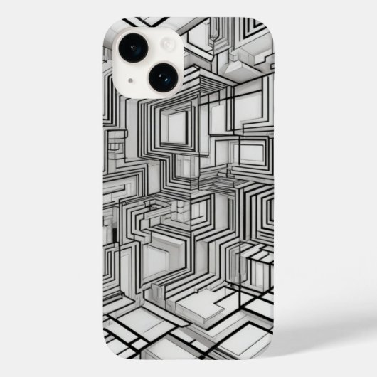 Geometrische cirkels lijnkunst Case-Mate iPhone case (Achterkant)