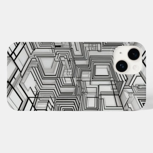 Geometrische cirkels lijnkunst Case-Mate iPhone case (Achterkant (horizontaal))