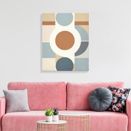 Geometrische cirkels Moderne Abstracte canvasmuurk Canvas Afdruk (Insitu (Woonkamer))