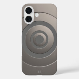 Geometrische cirkels Moderne Zilver met eventuele  iPhone 16 Hoesje