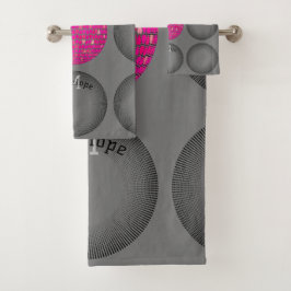 Geometrische cirkels Monogram Modern Minimalistisc Bad Handdoek