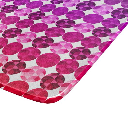 Geometrische cirkels Paars roze rood ombre patroon Snijplank (Hoek)
