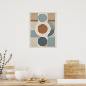 Geometrische cirkels Patroon Modern Abstract Poste Poster (Keuken)
