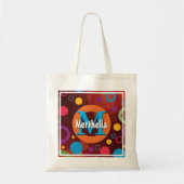 Geometrische cirkels Ringingen Stippen Gepersonali Tote Bag (Voorkant)