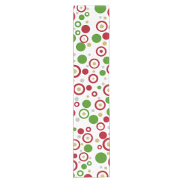 Geometrische cirkels rood groen zilver goud korte tafelloper