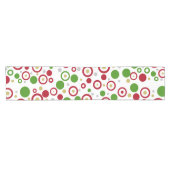 Geometrische cirkels rood groen zilver goud korte tafelloper (Horizontaal)