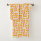 Geometrische cirkelvormig midden ventilatorpatroon bad handdoek (Insitu)