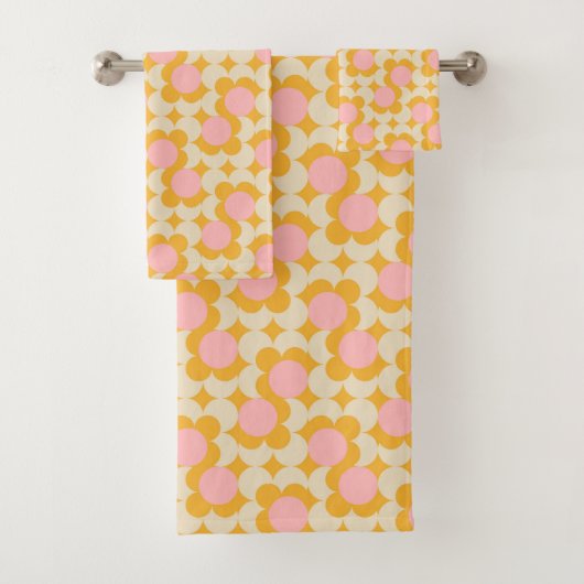 Geometrische cirkelvormig midden ventilatorpatroon bad handdoek (Insitu)