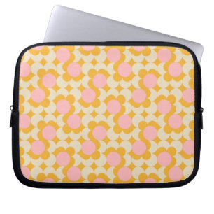 Geometrische cirkelvormig midden ventilatorpatroon laptop sleeve