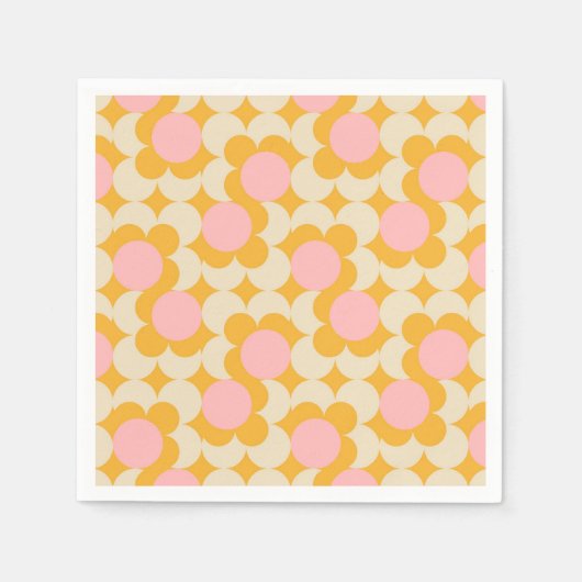 Geometrische cirkelvormig midden ventilatorpatroon servet (Voorkant)