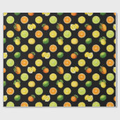 Geometrische citrusvruchtvernieuwingspatroon cadeaupapier (Vlak)