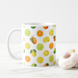 Geometrische citrusvruchtvernieuwingspatroon koffiemok
