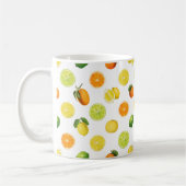 Geometrische citrusvruchtvernieuwingspatroon koffiemok (Links)