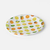 Geometrische citrusvruchtvernieuwingspatroon papieren bordje (Gekanteld)
