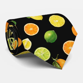 Geometrische citrusvruchtvernieuwingspatroon stropdas