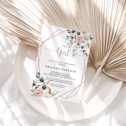 Geometrische Classic Dusty Pink Rose Het is een me Kaart