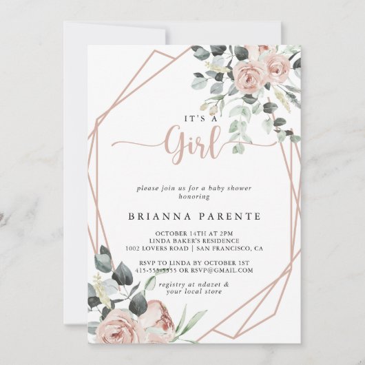 Geometrische Classic Dusty Pink Rose Het is een me Kaart (Voorkant)