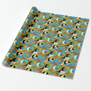 Geometrische collage: cirkels,  patroon. cadeaupapier