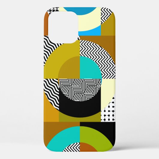 Geometrische collage: cirkels,  patroon. Case-Mate iPhone case (Achterkant)