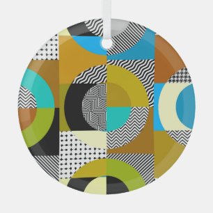 Geometrische collage: cirkels, patroon. glas ornament