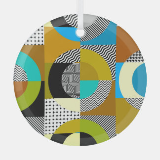 Geometrische collage: cirkels,  patroon. glas ornament