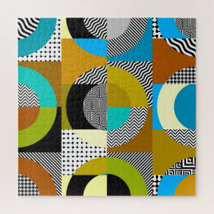 Geometrische collage: cirkels, patroon. legpuzzel