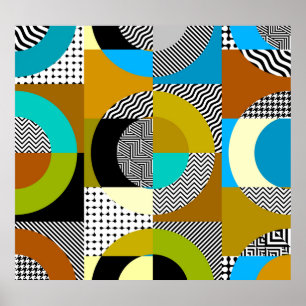 Geometrische collage: cirkels, patroon. poster
