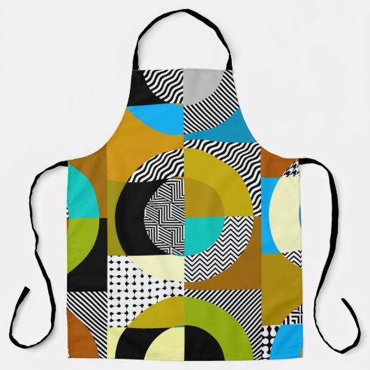 Geometrische collage: cirkels, patroon. schort (Voorkant)