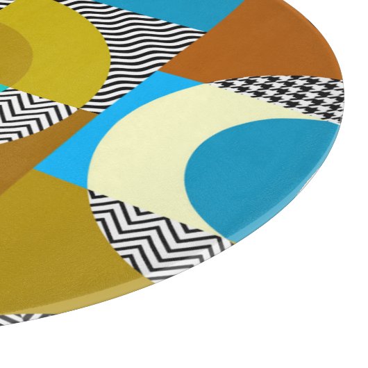 Geometrische collage: cirkels,  patroon. snijplank (Hoek)