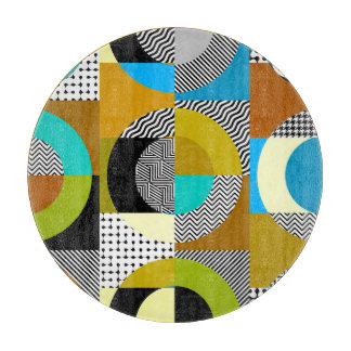 Geometrische collage: cirkels, patroon. snijplank