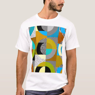 Geometrische collage: cirkels, patroon. t-shirt