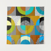 Geometrische collage: cirkels, patroon. wandkleed (Voorkant (horizontaal))