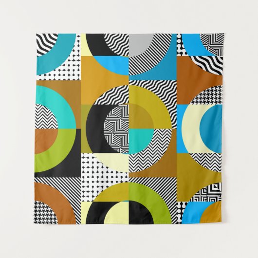 Geometrische collage: cirkels, patroon. wandkleed (Voorkant)
