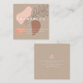 Geometrische collage dank u hart boutique schoonhe vierkante visitekaartje (Voorkant / Achterkant)