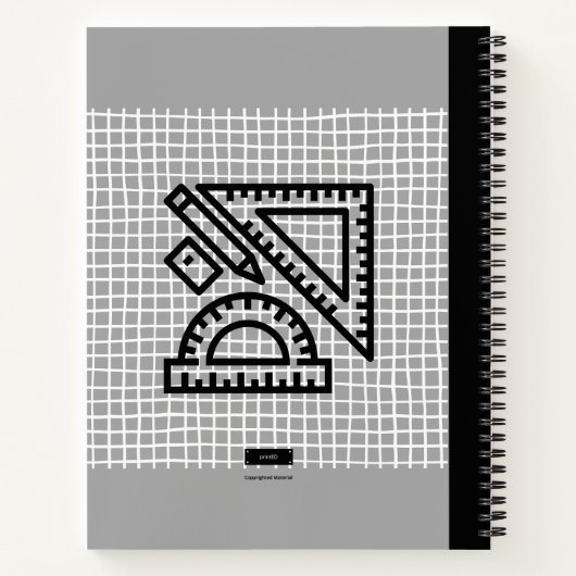 GEOMETRISCHE COMPASEN EN PROTRACTOR (LIGHT GRAY) N NOTITIEBOEK (Achterkant)